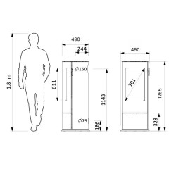 Chloe Supra 7.1kW Estufa de leña independiente