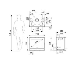 Insert à bois Neo 76 Supra 10 kW