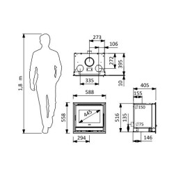 Inserto de madera Neo 55 E Supra 6 kW