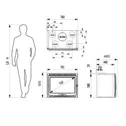 Insert à bois Tertio 76 Supra 9.5 kW