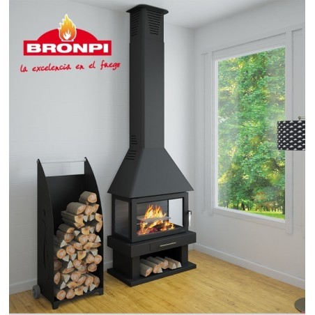 Cheminée à bois Huesca 3 Vitres Bronpi 10 kW