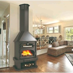 Lareira a lenha Ebro com forno Bronpi de 14 kW