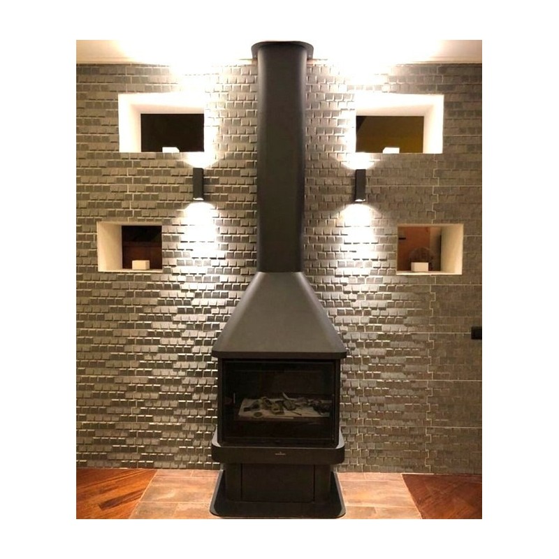 Lisboa Holzkamin mit Frontanbau Bronpi 11 kW