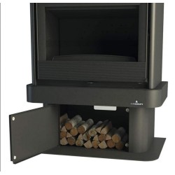 Chimenea de leña frontal Lisboa Vision Bronpi 11 kW con Bücher