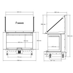 Foyer à bois Crystal 90 Max de A.Caminetti 3 Faces vitrées