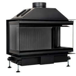 Foyer à bois Crystal 80 3D de A.Caminetti 3 Faces vitrées