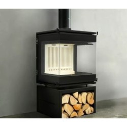 Scandinavian 50 A.Caminetti 3-Sided Glass Wood Stove