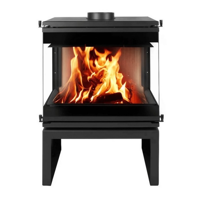 Fogão a lenha esmaltado de 3 lados Scandinavian 65 A.Caminetti