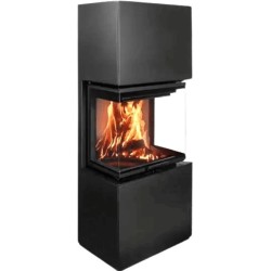 Stufa a legna Scandinavian 65 SBH A.Caminetti 3 lati in vetro sollevabile