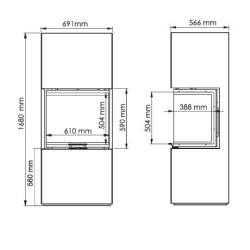 Scandinavian 65 SWH wood-burning stove A.Caminetti 3 Lift-up glass sides
