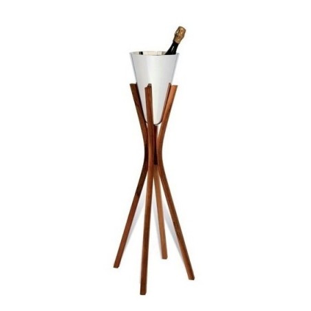 So High Champagnerkübel polierter Sockelständer Nussbaum OA1710