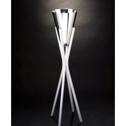 So High Pewter Champagne Bucket Polished Stand White OA1710