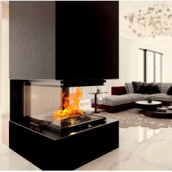 Wood fireplace insert Crystal 3D lift glass Max A.Caminetti
