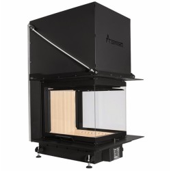 Insert Foyer à bois Crystal  vitre relevable 3D 50x60 A.Caminetti