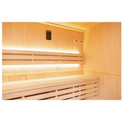 Sauna de vapor Zen 3 asientos Pack completo 4.5kW Black Wall LED France Sauna