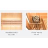 Sauna de vapor Zen 3 asientos Pack completo 4.5kW Black Wall LED France Sauna