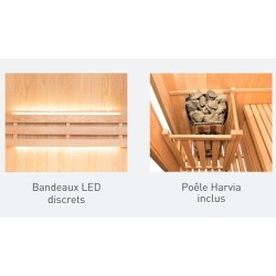 Zen Dampfsauna 3-Sitzer LED Komplettpaket 3,5kW France Sauna