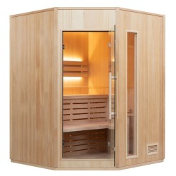 Zen Angular Steam Sauna 3-4 Seater LED Complete Pack France Sauna