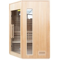 Sauna de vapor Zen Angular 3-4 plazas LED Pack completo France Sauna