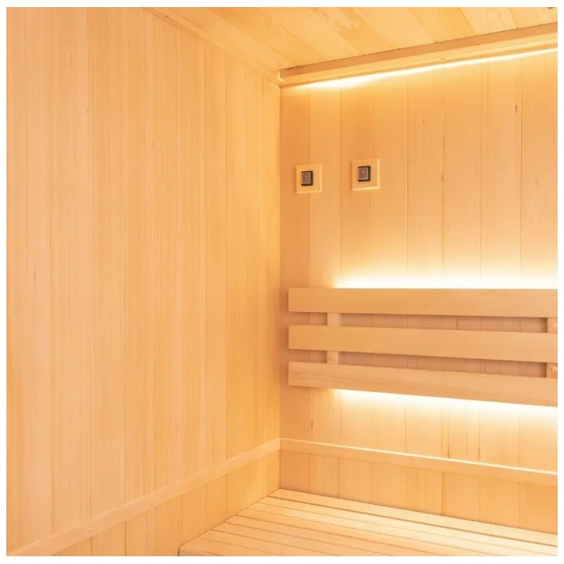 Sauna Vapeur Zen Angulaire 3-4 places LED Pack complet France Sauna