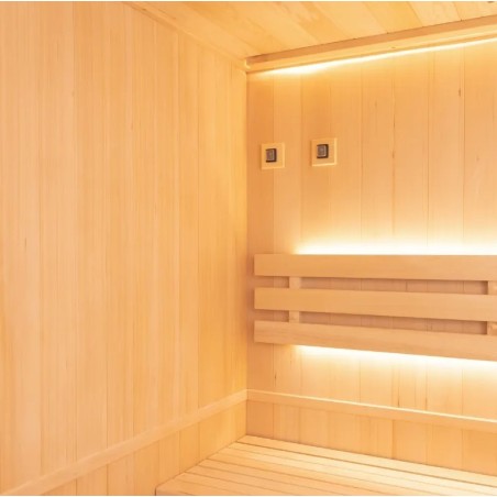 Sauna Vapeur Zen Angulaire 3-4 places LED Pack complet France Sauna