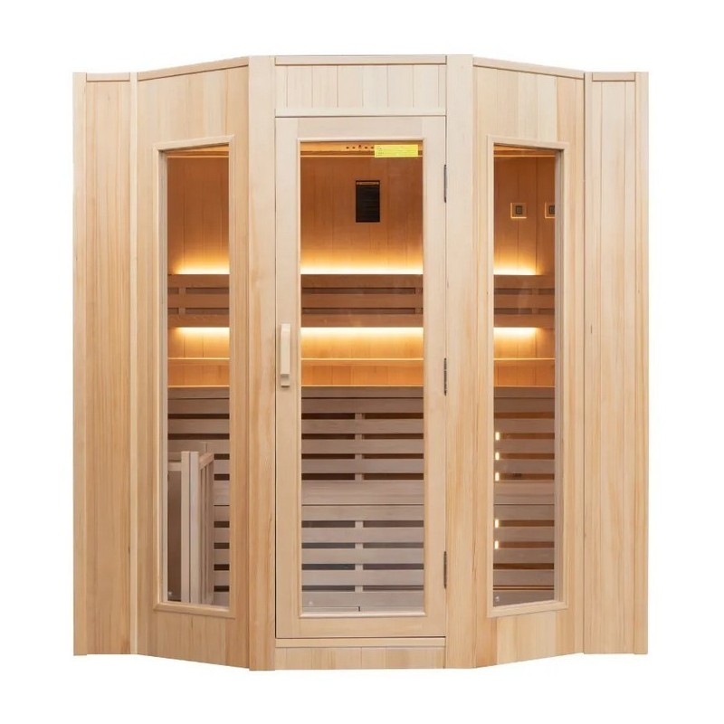 Zen Sauna a Vapor 6 Lugares LED Pacote Completo 6kW France Sauna