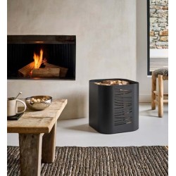 Taikal Log Rack Steel Frosted Black Dixneuf Design