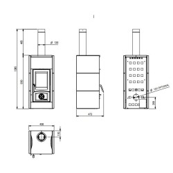 Asia 5.0 La Nordica 7kW fogão a lenha Vulcan