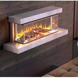 Cheminée électrique Lumen 1200 cadre pierre grise la Nordica