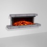 Lareira elétrica Lumen 1200 com moldura de pedra cinza em La Nordica