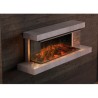 Lareira elétrica Lumen 1200 com moldura de pedra cinza em La Nordica