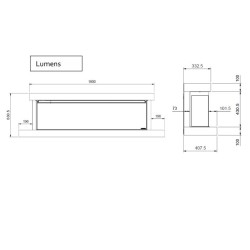 Lumen 1600 electric fireplace in charcoal grey frame by Nordica