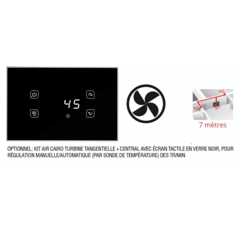 Kit central con 2 ventiladores 400 M3/H Insertado Cairo doble cara