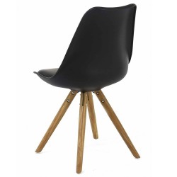 Lot de 4 Chaises Noir Piétement Chêne KosyForm