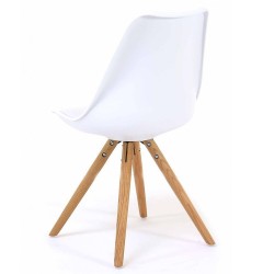 Lot de 2 Chaises Blanches Piétement Chêne KosyForm