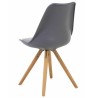 Lot de 4 Chaises Grise Piétement Chêne KosyForm