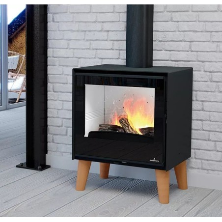 Aru 12,5kW Bronpi Fogão a Lenha com Pernas de Madeira