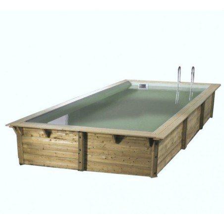 Piscina de madeira Ubbink Azura 400x200 H126cm Liner bege