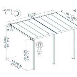 Pergola de madeira de cedro lean- 3x3.4m de Helsinque Canopia de Controle Solar