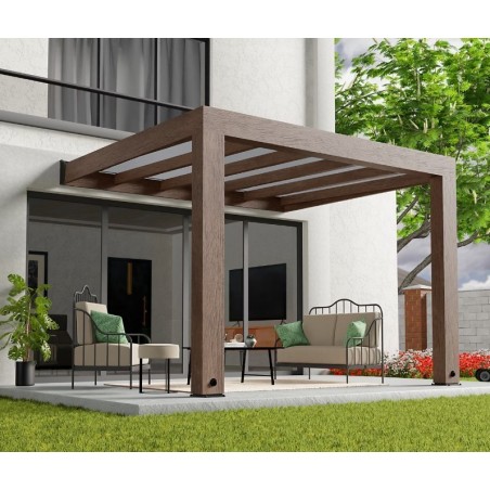 Pergola de madeira de cedro lean- 3x3.4m de Helsinque Canopia de Controle Solar