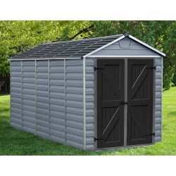 Abrigo de jardim 2x3.8m KosyGarden policarbonato cinza escuro