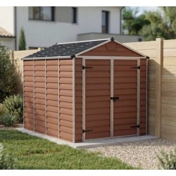 Barracão de jardim 1.8x3m KosyGarden policarbonato marrom âmbar