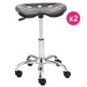 Lot de 2 Tabourets de Bureau Gris Foncé KosyForm