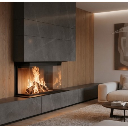 Lareira a Lenha Premium Crystal 90 A.Caminetti 3 Lados de Vidro