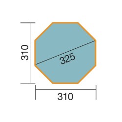 Piscina ottagonale in legno 325 H116cm Malaga Weka sopra il suolo