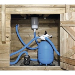 Schwimmbad, achteckiges Holz 397 H116 cm, Cadiz Weka, Zimmer und Treppe