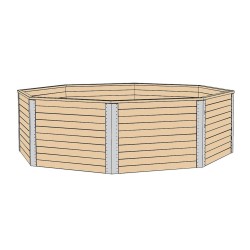 Piscina ottagonale in legno 500 H116cm Canaria Weka con sala tecnica e scala