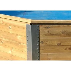 Piscina ottagonale in legno Milos Weka 714 x 376 H116cm con sala tecnica e scala