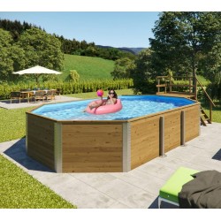 Milos Weka Octagonal Wooden Swimming Pool 714 x 376 H116cm with Technical Room and Staircase