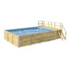 Piscina rettangolare in legno 650 x 490 H116cm Naxos Weka con terrazza e scala